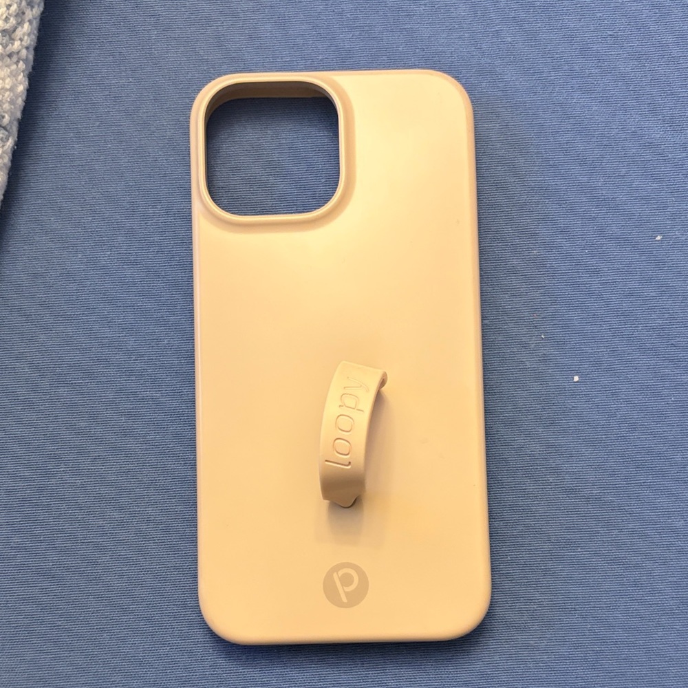 iPhone 13 Pro Max Loopy Case Beige Phone Cover with Grip